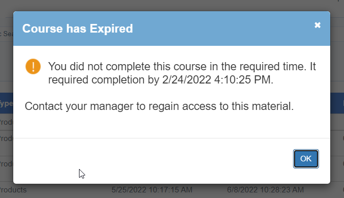 LMS Course has Expired